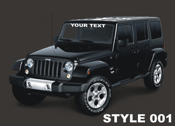 Custom Made Jeep Windshield Banner Decal 36" style 001