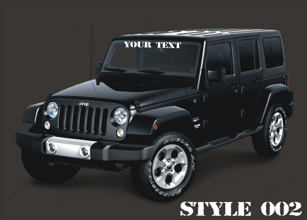 Custom Made Jeep Windshield Banner Decal 36" style 002