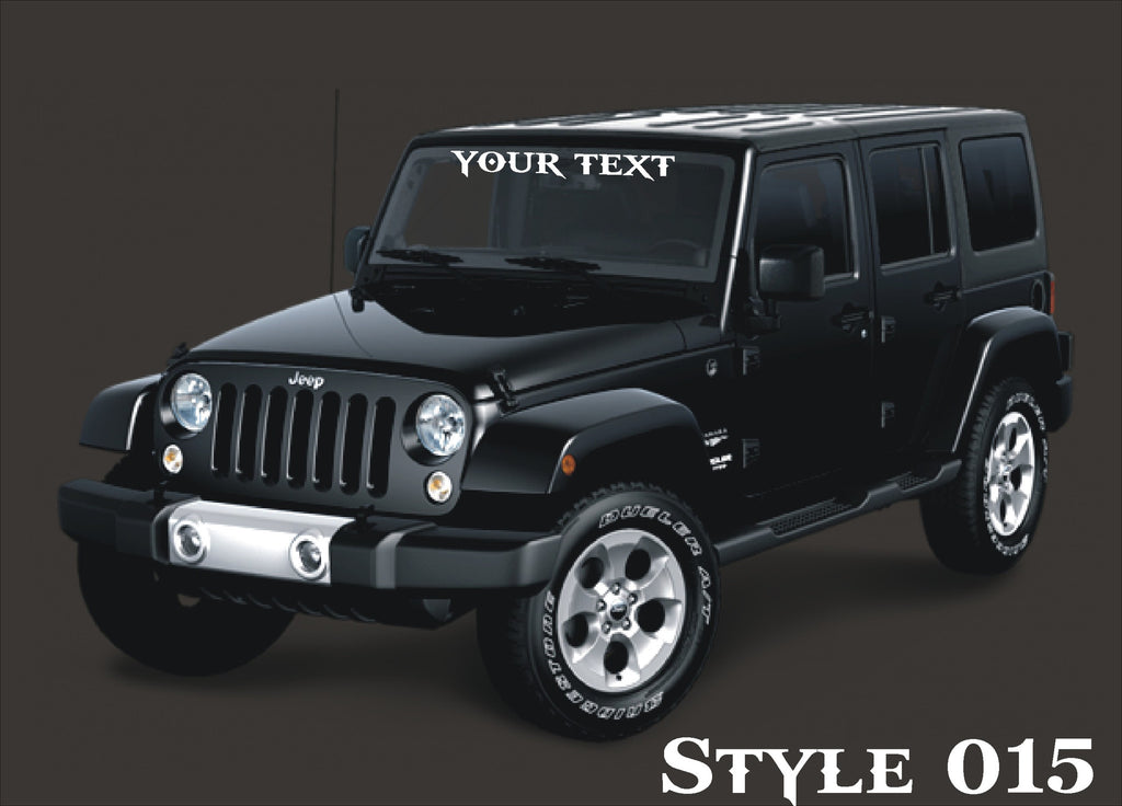 Custom Made Jeep Windshield Banner Decal 36" style 015