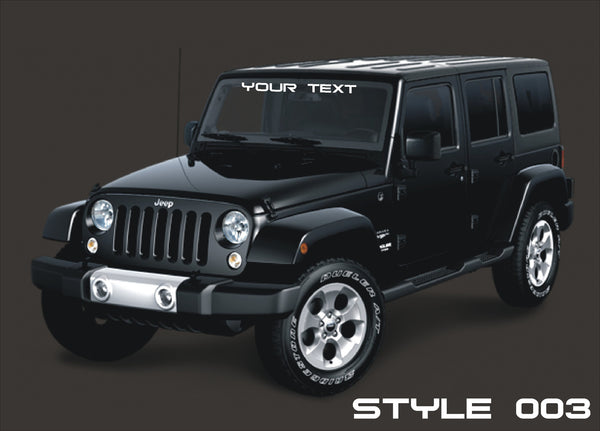 Custom Made Jeep Windshield Banner Decal 36" style 003