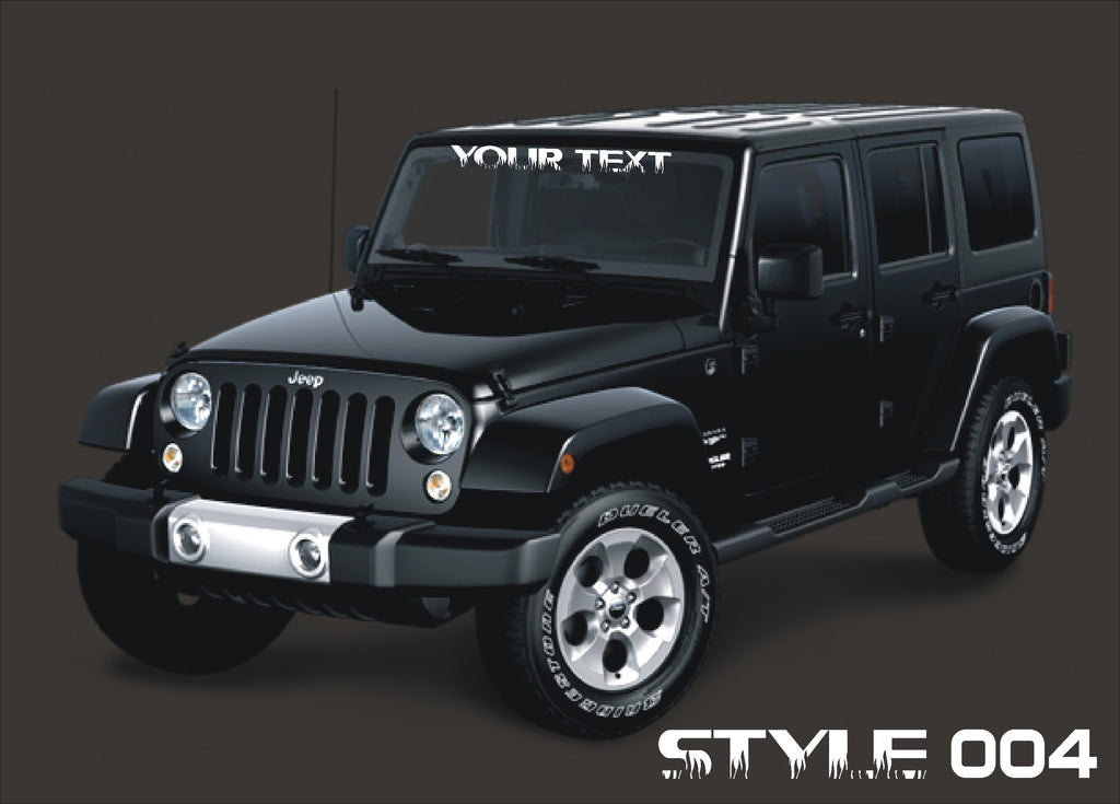 Custom Made Jeep Windshield Banner Decal 36" style 004
