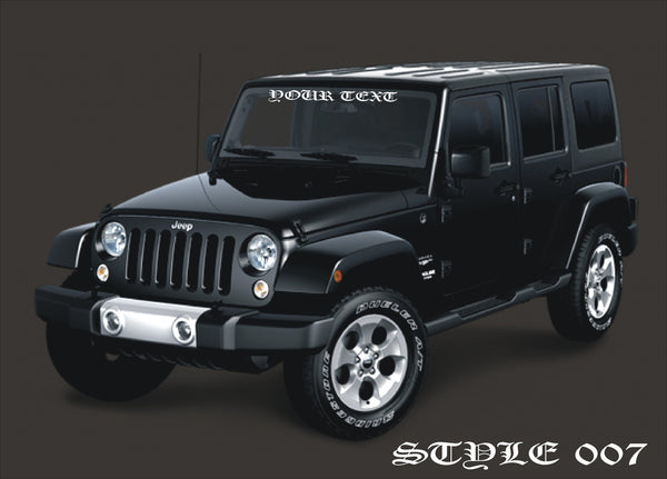 Custom Made Jeep Windshield Banner Decal 36" style 007