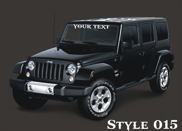 Custom Made Jeep Windshield Banner Decal 36" style 015